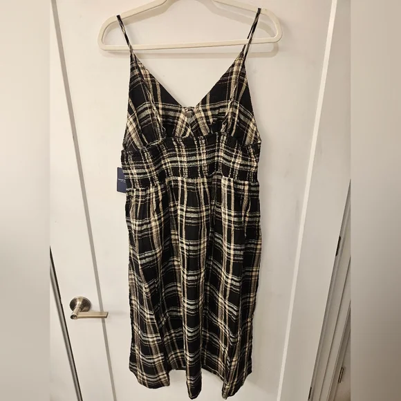 NWT - Lucky Brand Cotton/Modal Fully Lined Smocked Waist Midi Dress - Size L - Picture 6 of 16